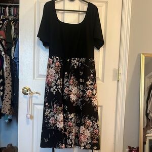 Elegant Black Floral Dress